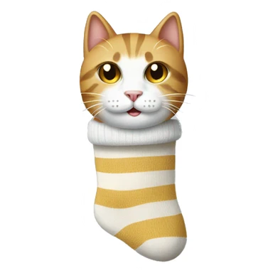 Cat wearing a sock sticker