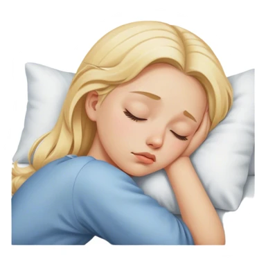 niña rubia durmiendo triste  sticker