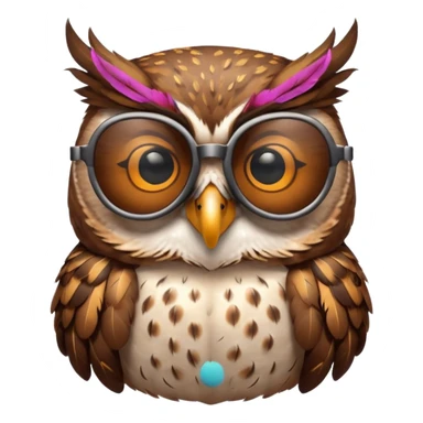 silent owl wearing sunglasses sticker