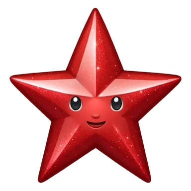 red glitter star sticker