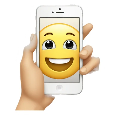 happy face with hands phone  sticker