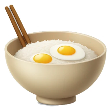 Egg in a bowl with rice  sticker
