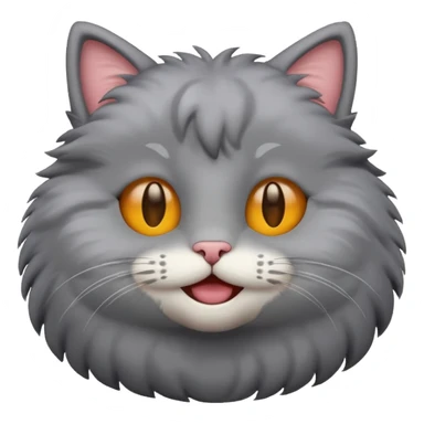 A cute cat emoji, gray color sticker