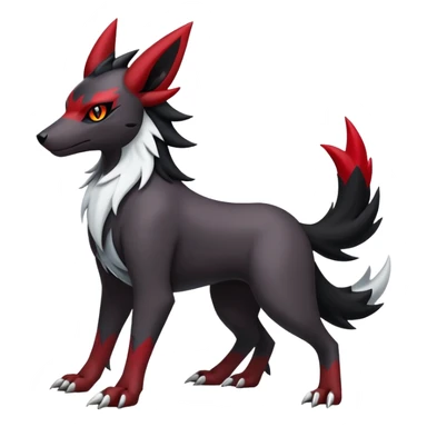 Shiny Exotic Excessive Mysterious Houndoom-HMightyena-Zorua-Zoroark-Zangoose-Houndour-Pokémon-Fakémon-hybrid-creature (full body) sticker