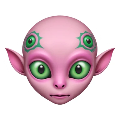 tatted pink alien head sticker
