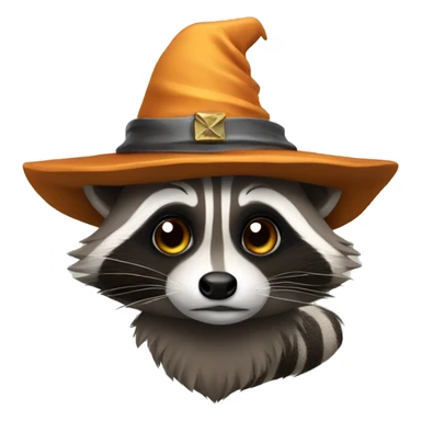 Raccoon with wizard hat sticker