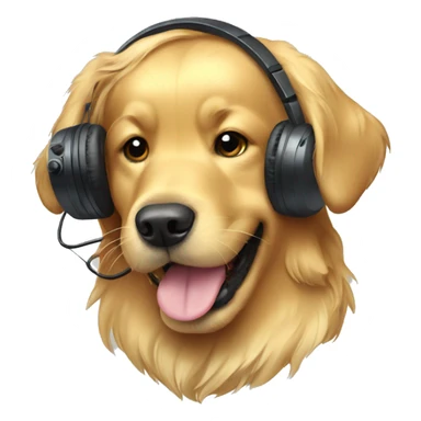 golden retriever with gaming headset sticker