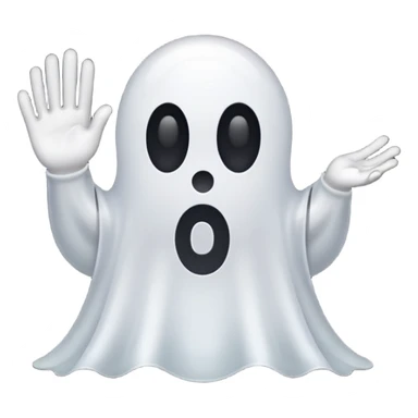 iphone ghost emoji holding a number 9 sticker