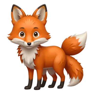 curious fox with a bushy tail sticker