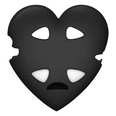 black heart two halves sticker