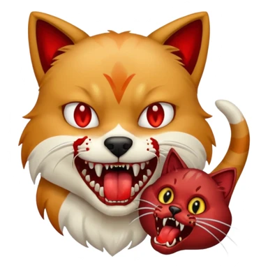 Dog eating a cat sticker