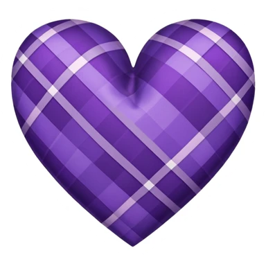 purple heart with a plaid pattern sticker