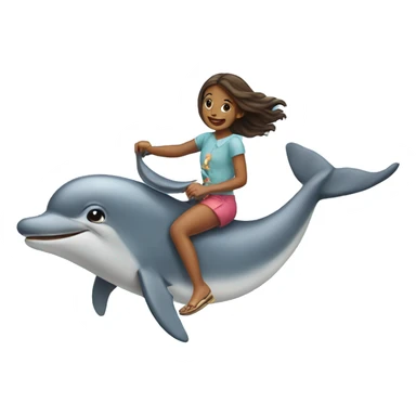 Girl riding dolphin sticker