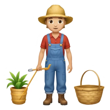 High resolution of  full body farmer sticker