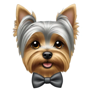 Grey yorkie with bow tie  sticker