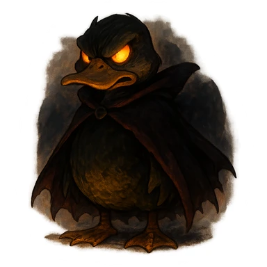 ghibli style doom duck with dramatic lighting sticker