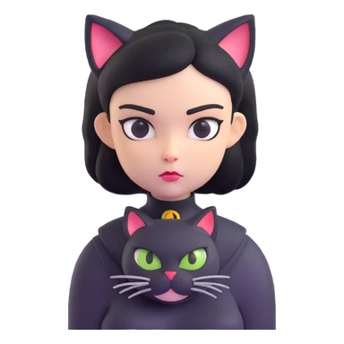 evil British cat-woman sticker