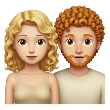 Straight hair blonde girl plus ginger curly hair boyfriend  sticker