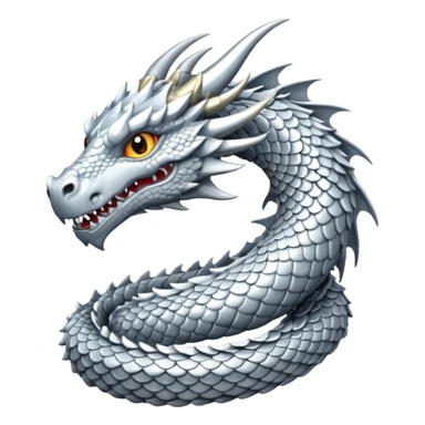 White dragon with white eyes and chain around the neck sticker