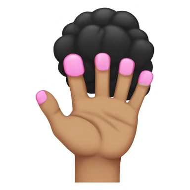 One Black fist with five fingers and pink nails  sticker