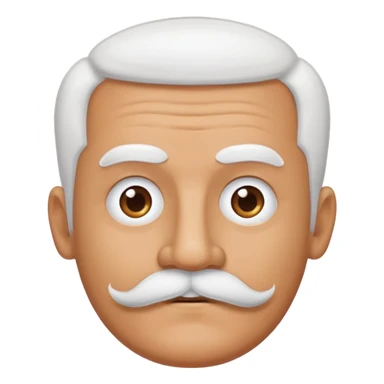 man with oval-shaped flat-top head and bushy white mustache sticker