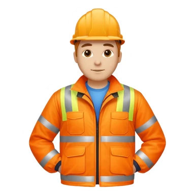 create a realistic emoji of a high-visibility jacket of a construction worker sticker
