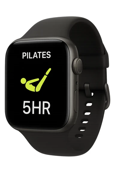 smartwatch con modalità attiva di pilates che segna 5 ore di pilates, REALISTICA 4K sticker