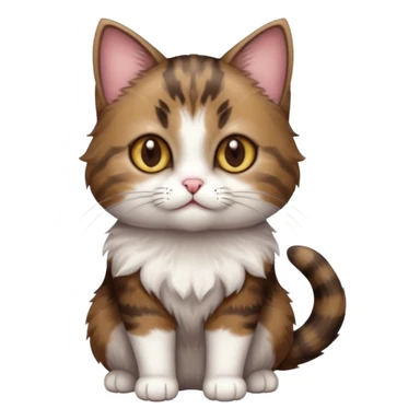 full body small short hair dark brown and white cat with hazel eyes sticker