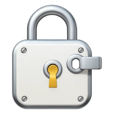 flat, 2d, white, solid fill, locked lock icon sticker