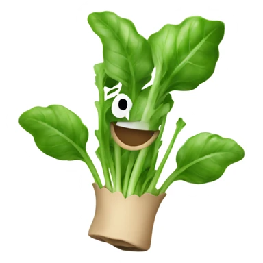 Happy arugula with hands sticker