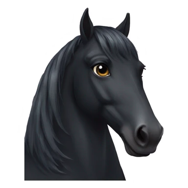 black horse with unicorn horm sticker