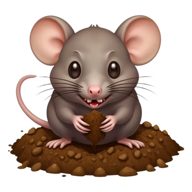evil rat eating dirt sticker