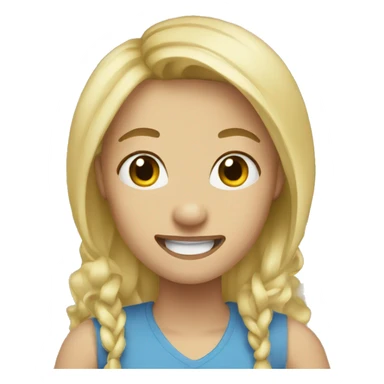 blonde with braces sticker