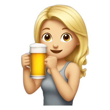 blond girl drinking beer sticker