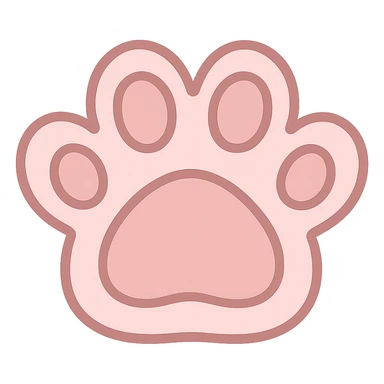 pink paw print emoji, cute and friendly sticker