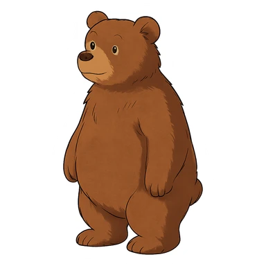 bear, ghibli style illustration sticker