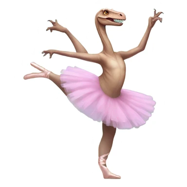 dinosaur doing ballet in pointe shoes sticker