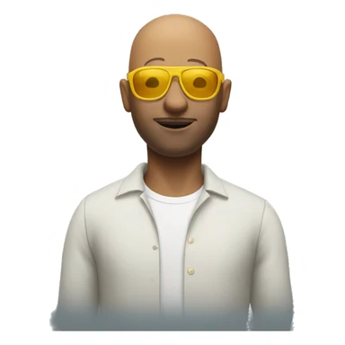 bald man wearing yellow sunglasses sticker