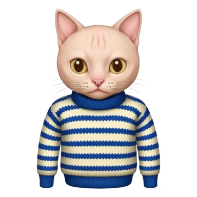 Hairless cat wearing sweater  sticker
