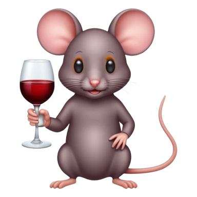 mouse with glass of vine sticker