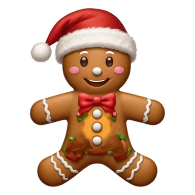 christmas gingerbread man with santa hat sticker