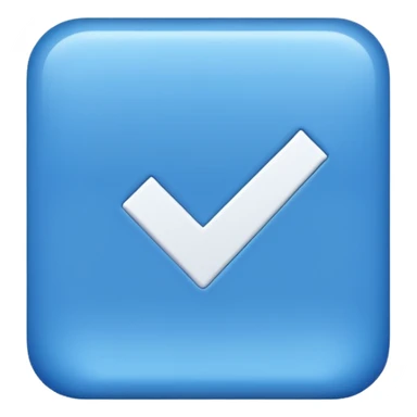 Un cuadrado azul con una palomita sticker