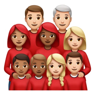 Red group peoples  sticker