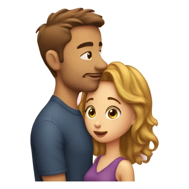 Man emoji kissing women emoji sticker