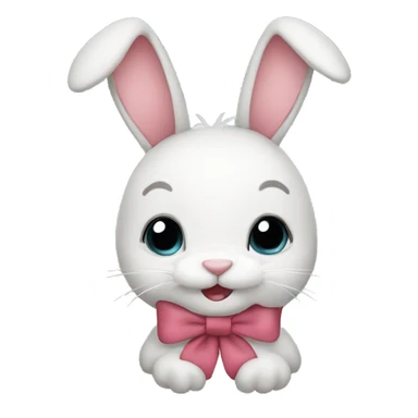 A bunny with a bow sticker