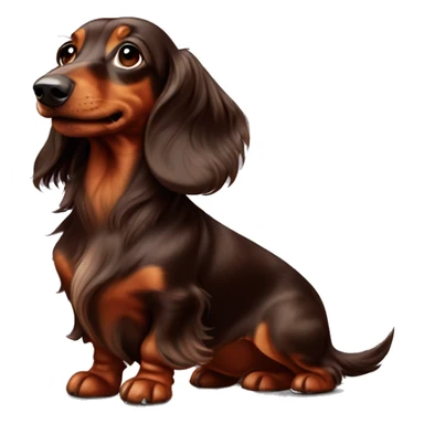 long haired dachshund chocolate dappled  sticker