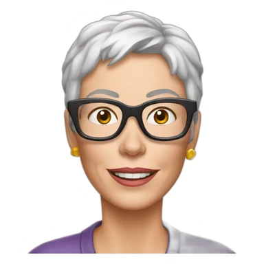 jamie lee curtis with yogurt sticker