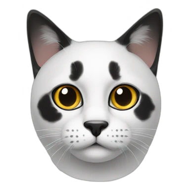 White with black big blobs cat sticker