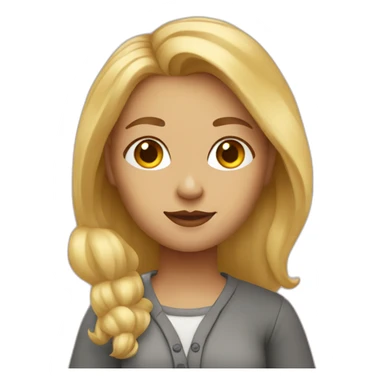 Blonde female artist who is painting sticker