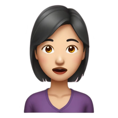 asian woman nosebleeding sticker